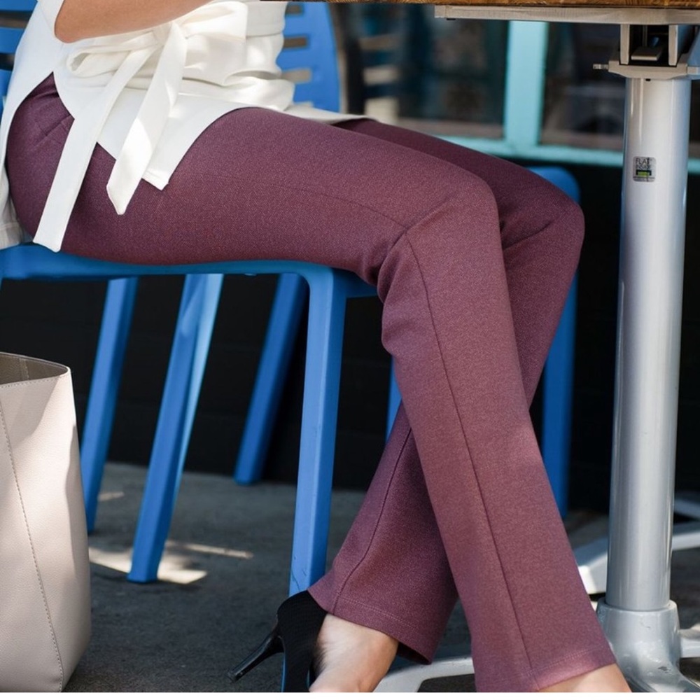 Betabrand Sterling Rose Straight-Leg Classic Dress Pant Yoga Pants
